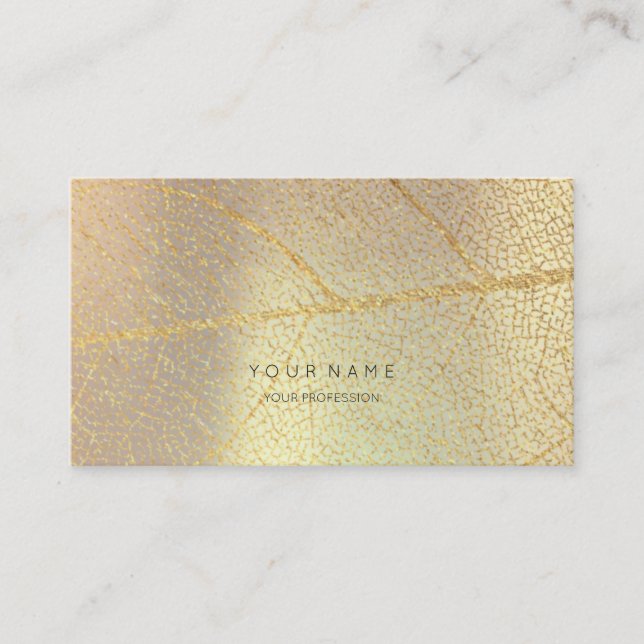 Minimalistisch Golden Rose Goldenes Leaf Blush Met Visitenkarte (Vorderseite)