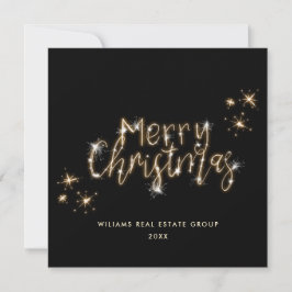 Minimalistisch Golden Sparkle Lights Frohe Weihnac Feiertagskarte