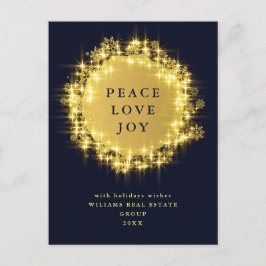 Minimalistisch Golden Sparkor Lights Navy Weihnach Postkarte