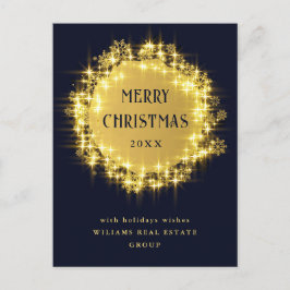 Minimalistisch Golden Sparkor Lights Schwarzes Wei Postkarte