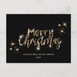 Minimalistisch Golden Sparkor Lights Schwarzes Wei Postkarte