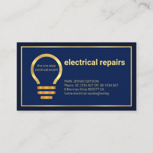 Minimalistisch-Goldlinie-Rahmen-Zuhause-Elektro Visitenkarte