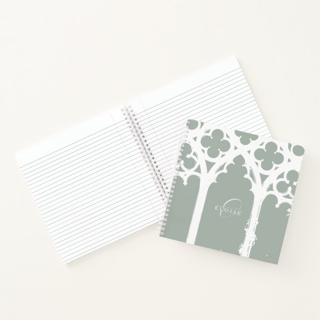 Minimalistisch gotische Fensterkalligrafie Pastel  Notizbuch (Innenseite)