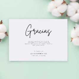 Minimalistisch Gracias Spanische Beerdigung Dankes Karte
