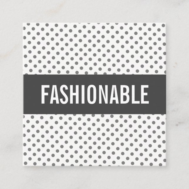 Minimalistisch / Grau Bar / Dot Muster Quadratische Visitenkarte (Vorderseite)