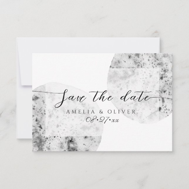 Minimalistisch grau | Hochzeit Save The Date (Vorderseite)