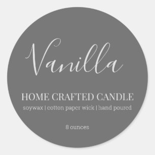 Minimalistisch-Grau-Modern-Candle-Aufkleber Runder Aufkleber