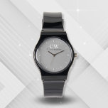 Minimalistisch-Grau-Monogramm Armbanduhr<br><div class="desc">Dieses minimalistisch-stylische Monogram Design ist perfekt für diejenigen, die ein einfaches, schlankes Design mögen. Einfach anpassbar, um Ihre Initialen und Namen einzubinden.</div>