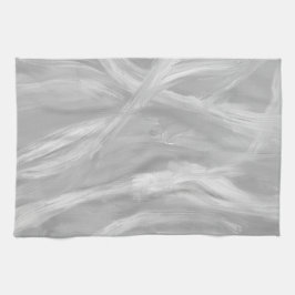 Minimalistisch Grau Pinselstriche Abstrakt Art Geschirrtuch