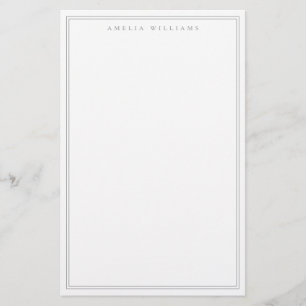 Minimalistisch-graue Monogramm-Zwei-Grenze Briefpapier