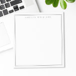 Minimalistisch-graue Monogramm-Zwei-Grenze Notizblock<br><div class="desc">Erstellen Sie Ihre eigenen personalisierten Notizblöcke mit einem grau-eleganten, eleganten Monogrammnamen und zwei Randlinien.</div>