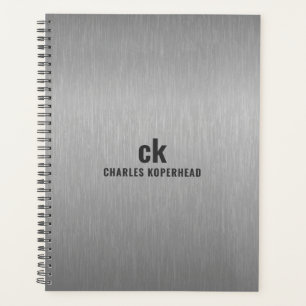 Minimalistisch graue schwarze Metallic Textur Prin Planer