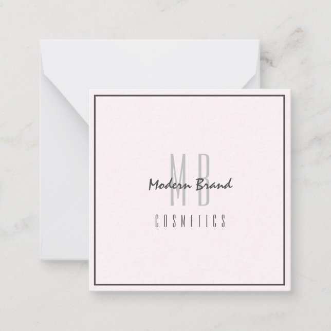 Minimalistisch Graurosa Chic Business Danke Mitteilungskarte (Vorderseite)