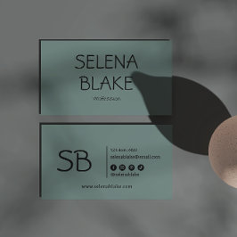 Minimalistisch Green Boho | Trendy Retro Chic Visitenkarte