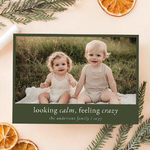 Minimalistisch Green Funny Weihnachts-Foto Feiertagskarte