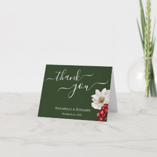 Minimalistisch Green, Red und White Dankeschön Kar Dankeskarte