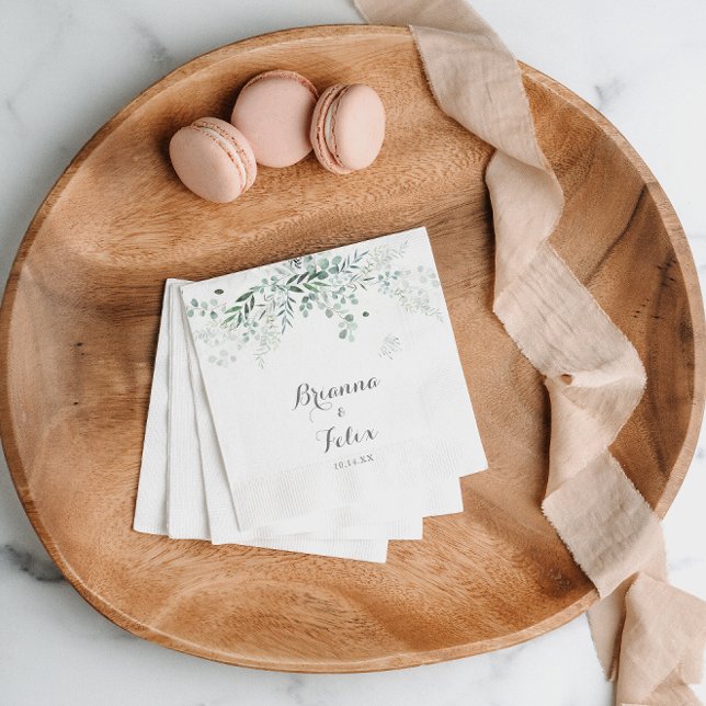 Minimalistisch Greenery Eucalyptus Wedding Napkin Serviette (Von Creator hochgeladen)