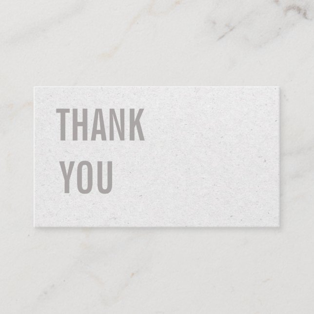 Minimalistisch Grey Kraft Paper Danke & Discount Visitenkarte (Vorderseite)