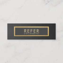 Minimalistisch GreyBlack Gradient Gold Luxury Refe Mini Visitenkarte
