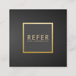 Minimalistisch GreyBlack Gradient Gold Luxury Refe Quadratische Visitenkarte