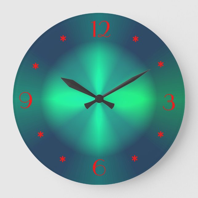 Minimalistisch grün leuchtet >Wanduhren Große Wanduhr (Vorderseite)