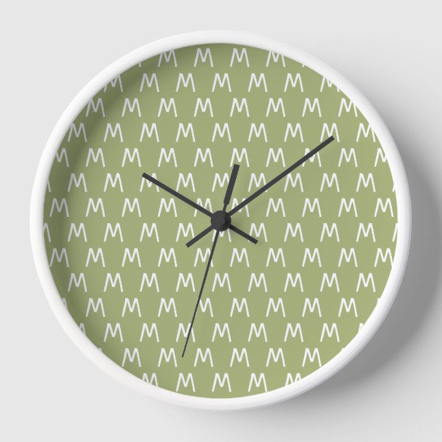 Minimalistisch grün und weiß uhr (Vorderseite)