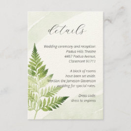 Minimalistisch grüne Fern Begleitkarte
