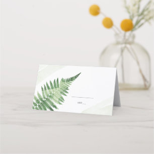 Minimalistisch grüne Fern Platzkarte