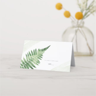 Minimalistisch grüne Fern Platzkarte
