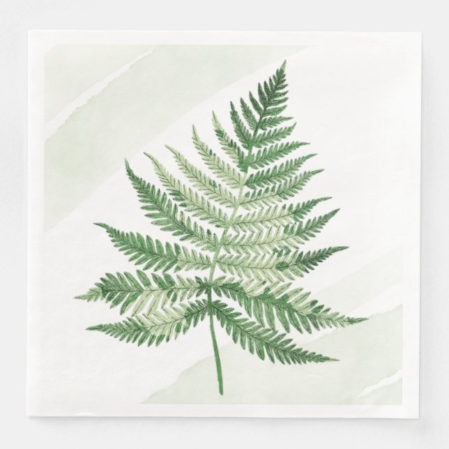 Minimalistisch grüne Fern Serviette (Vorderseite)