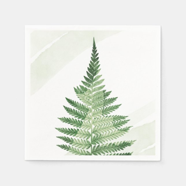 Minimalistisch grüne Fern Serviette (Vorderseite)