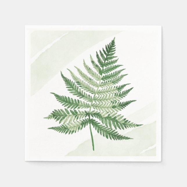 Minimalistisch grüne Fern Serviette (Vorderseite)