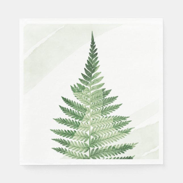 Minimalistisch grüne Fern Serviette (Vorderseite)