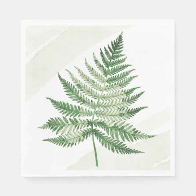 Minimalistisch grüne Fern Serviette (Vorderseite)