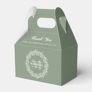 Minimalistisch-grünes, frisch verheiratetes Doppel Geschenkschachtel