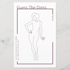 Minimalistisch Guess das Dress Brautparty Game