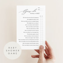 Minimalistisch Guess Wer Baby Dusche Quiz Spiel