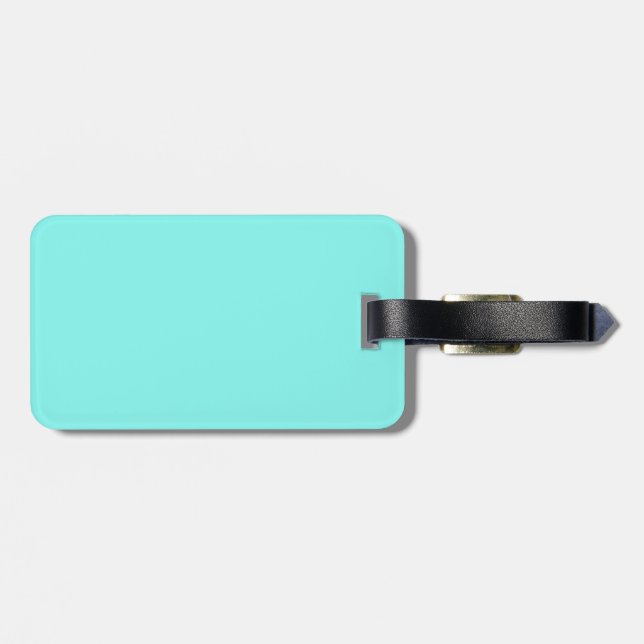 Minimalistisch gürmisch-chic Aqua blau Türkis Gepäckanhänger (Rückseite horizontal)