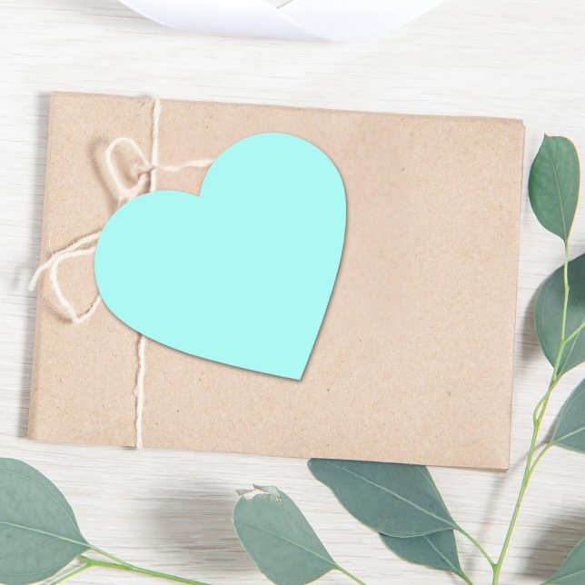Minimalistisch gürmisch-chic Aqua blau Türkis Herz-Aufkleber (minimalist girly chic aqua blue Turquoise Heart Sticker)
