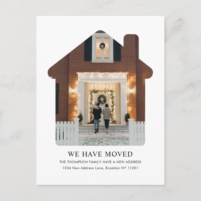 Minimalistisch haben wir das neue Zuhause-Foto ver Postkarte (Vorderseite)