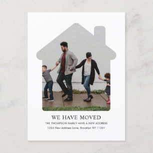 Minimalistisch haben wir das neue Zuhause-Foto ver Postkarte