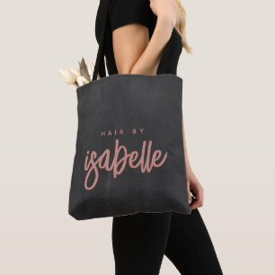 Minimalistisch Hair Stylist Dusty Pink Script Blac Tasche