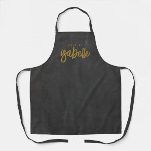 Minimalistisch Hair Stylist Gold Script Black Schürze
