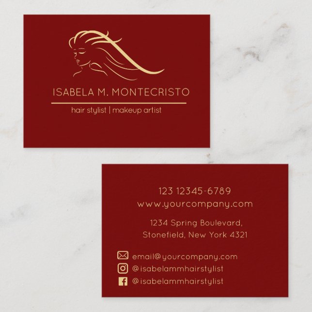 Minimalistisch-Hair-Stylist Visitenkarte (Vorne/Hinten)