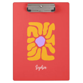 Minimalistisch Hand Drawing Boho Blume Zwischenabl Klemmbrett