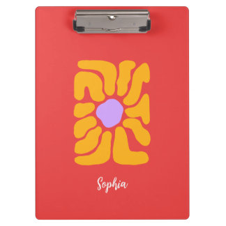 Minimalistisch Hand Drawing Boho Blume Zwischenabl Klemmbrett