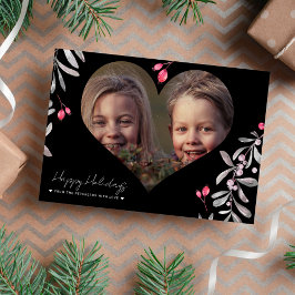 Minimalistisch Happy Holidays Foto schwarz Feiertagskarte