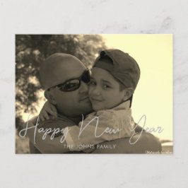 Minimalistisch Happy New Years 2023 Sepia Postcard Postkarte