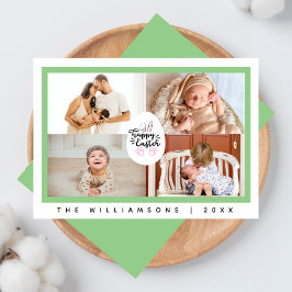 Minimalistisch Happy Oaster Bunny Four Foto Collag Feiertagskarte