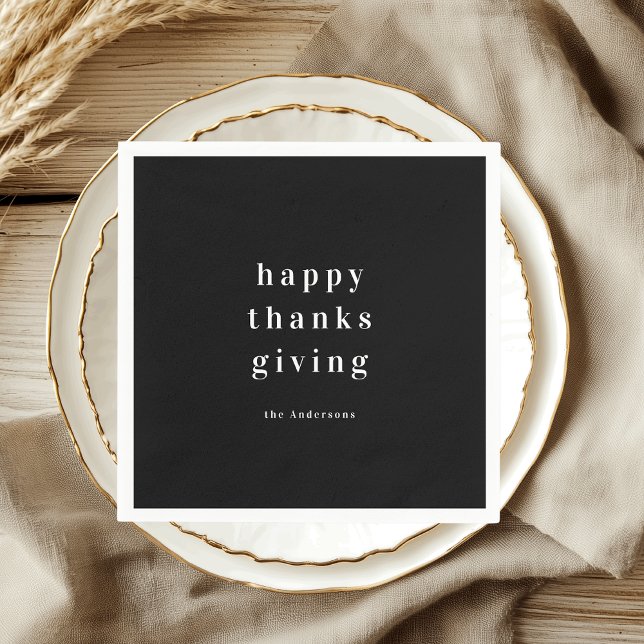 Minimalistisch Happy Thanksgiving Personalisiert Serviette (Von Creator hochgeladen)